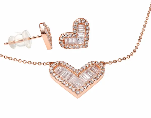 Rose_Gold_Sterling_Silver_Heart_Pendant_Stud_Earrings_Set_For_Women