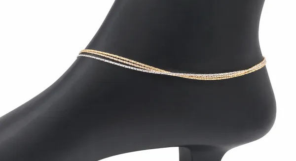 Silver_Gold_Mixed_Tone_Layered_Anklet_For_Women