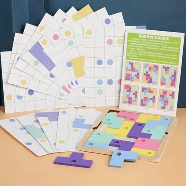 Multicolor_Wood,_Cardboard_Geometry,_Strategy,_Board_Game_For_Kids