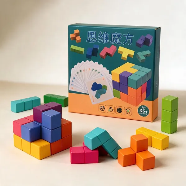 Wooden-3d-cube-puzzle-with-pattern-cards