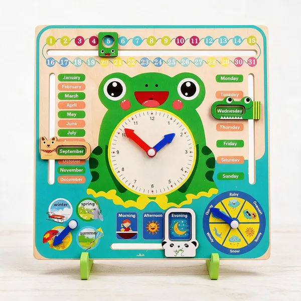Multicolor_Wood_Date_And_Time,_Seasons_For_Kids