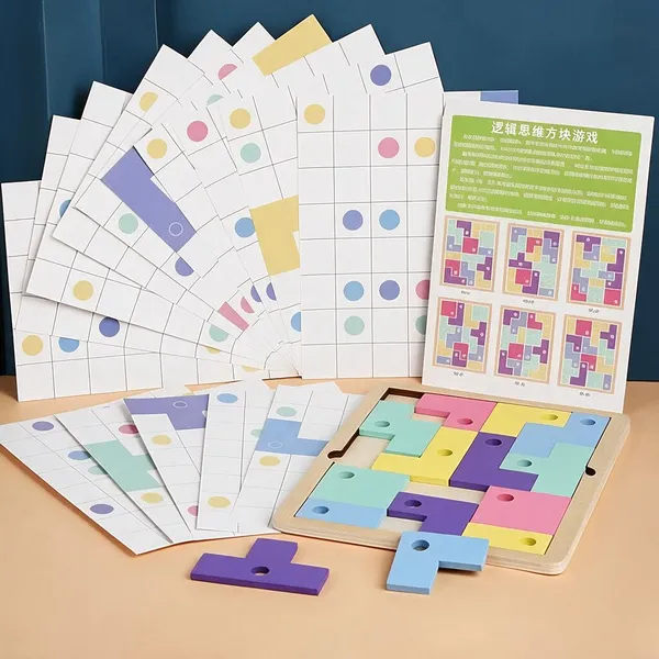 Multicolor_Wood,_Cardboard_Geometry,_Strategy,_Board_Game_For_Kids