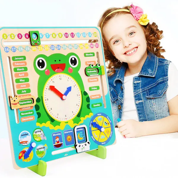 Multicolor_Wood_Date_And_Time,_Seasons_For_Kids