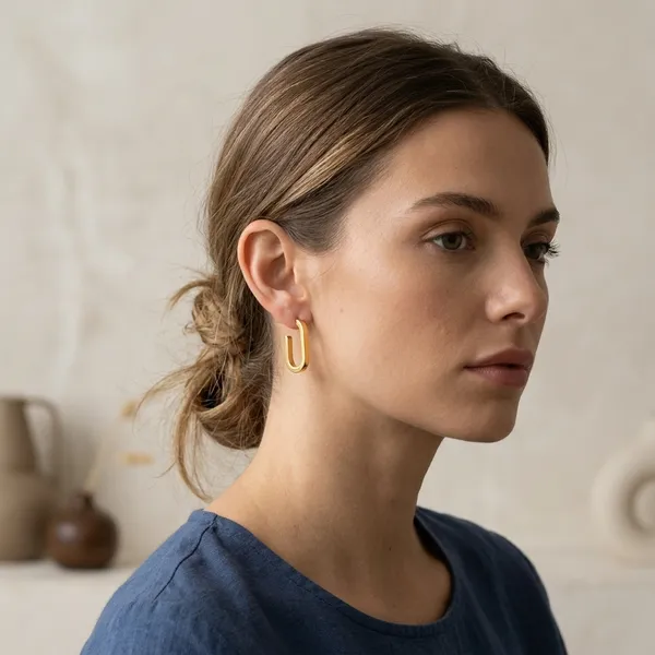 Stainless_Steel_U-Shape_Hoop_Earrings_For_Women