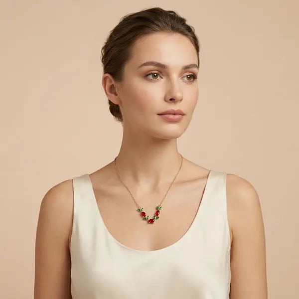 Colour_Diamond_Clover_Pendant_Necklace_For_Women