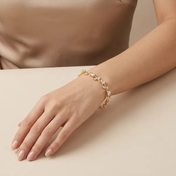 Colour_Diamond_Link_Chain_Bracelet_For_Women