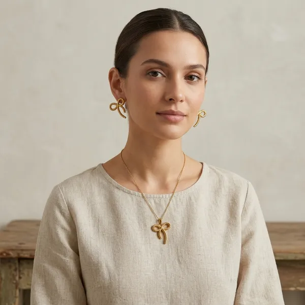 Heart_Stud_Earrings_And_Pendant_Set_For_Women