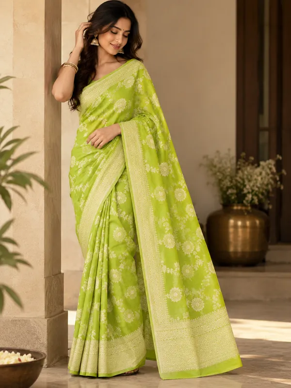Green_Floral_Khadi_Chiffon_Saree_for_Women