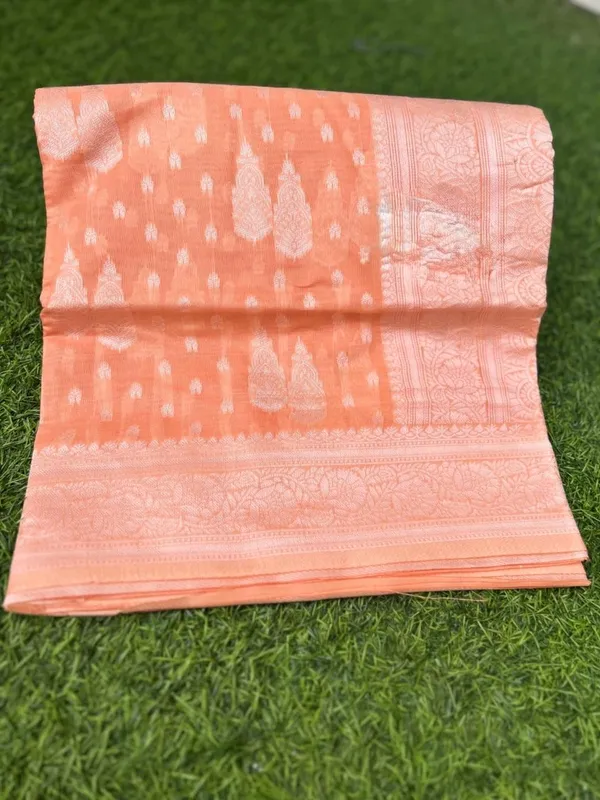 Peach_Cotton_saree_For_Women