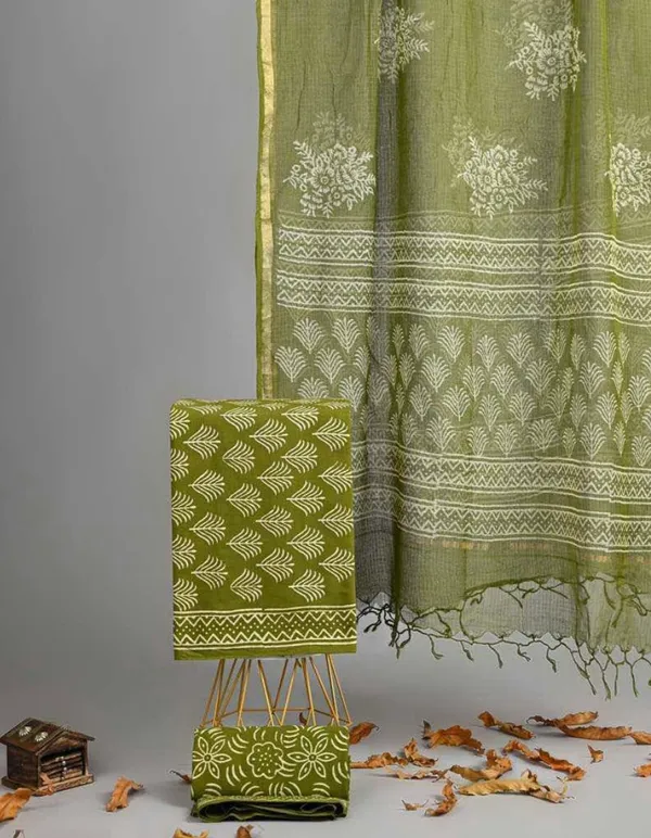 Green_Cotton_Kota_Dress_Material_For_Women