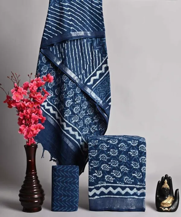 Navy_Blue_Cotton_Linen_Dress_Material_For_Women
