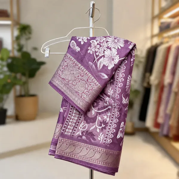 Lavender_Semi_Dola_saree_For_Women