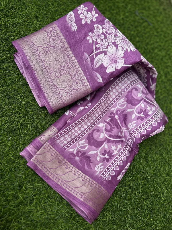 Lavender_Semi_Dola_saree_For_Women