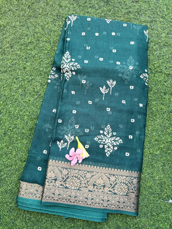 Green_Semi_Dola_Saree_For_Women