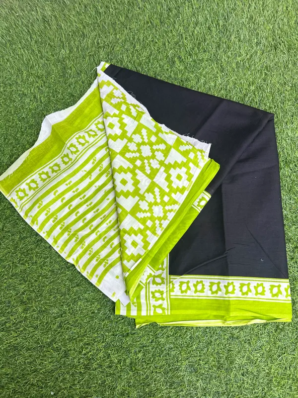 Black_And_Green_Cotton_saree_For_Women