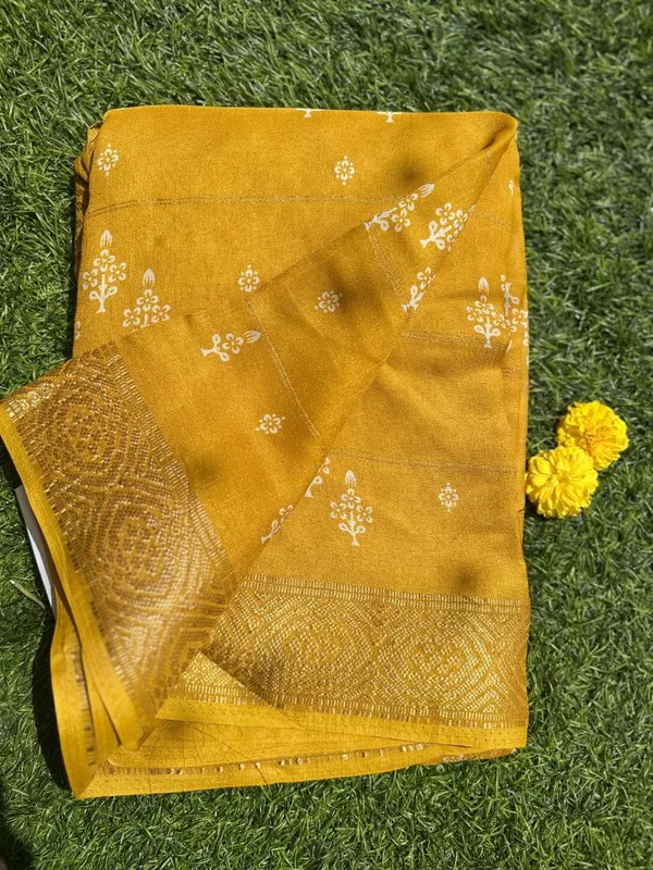 Yellow_Semi_Dola_saree_For_Women