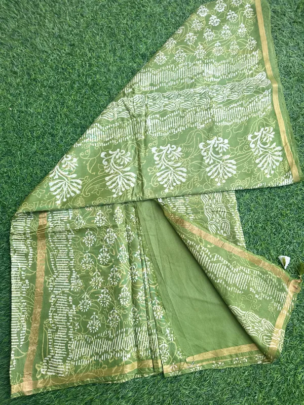 Green_Chanderi_cotton_saree_For_Women