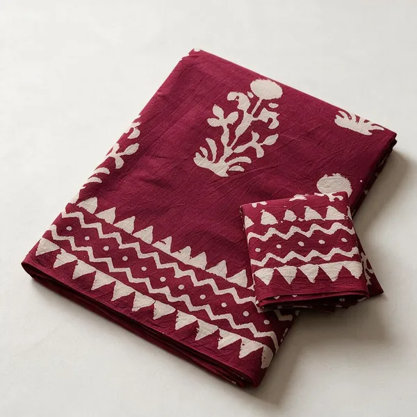 Maroon_Cotton_Mulmul_Saree_for_Women
