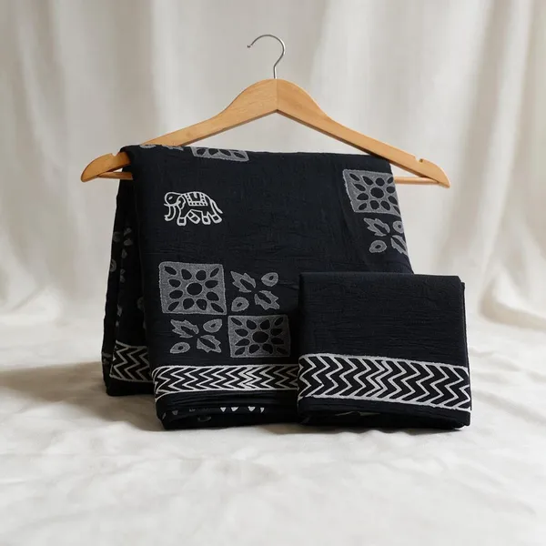 Black_Cotton_Mulmul_Printed_Saree_For_Women