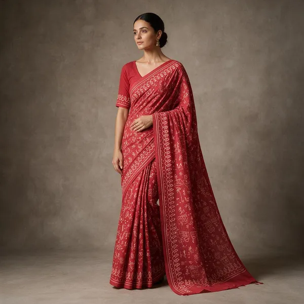 Red_Cotton_Mulmul_Printed_Saree_for_Women