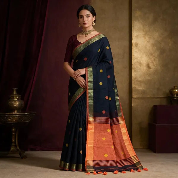 Navy_Blue_Woven_Ethnic_Saree_for_Women