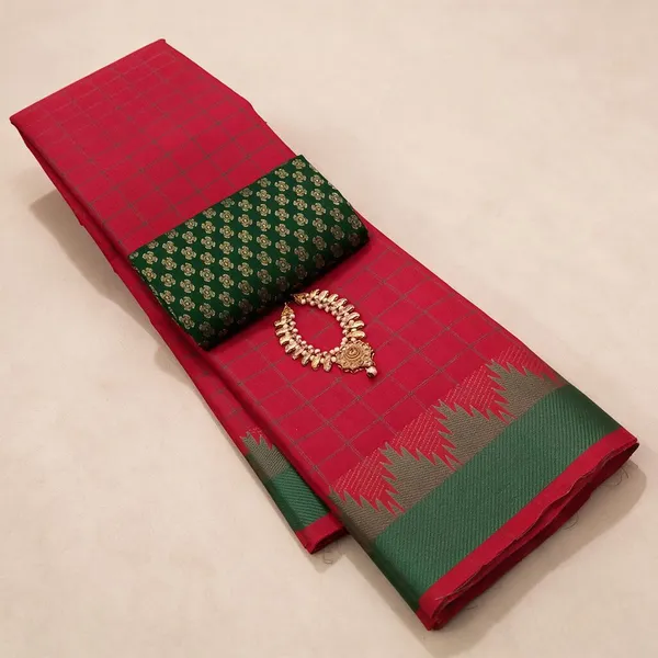 Red_And_Green_Woven_Traditional_Saree_for_Women