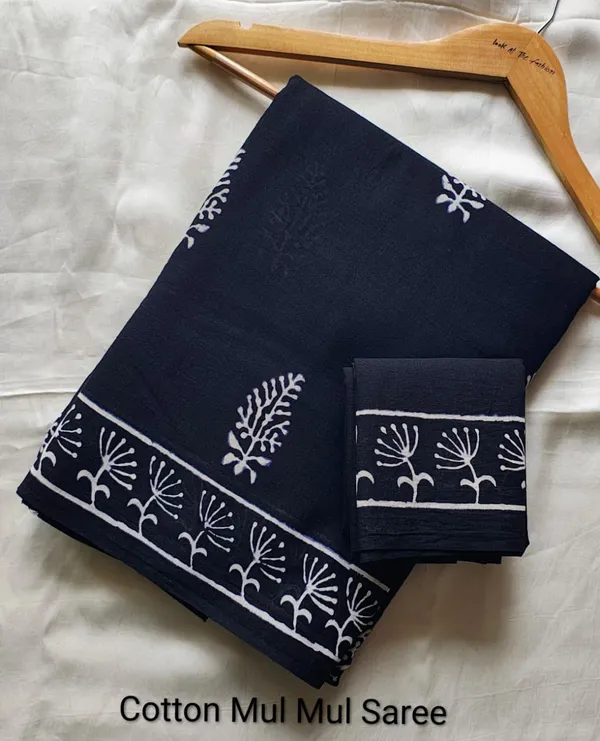 Navy_Cotton_Mulmul_Printed_Saree_For_Women
