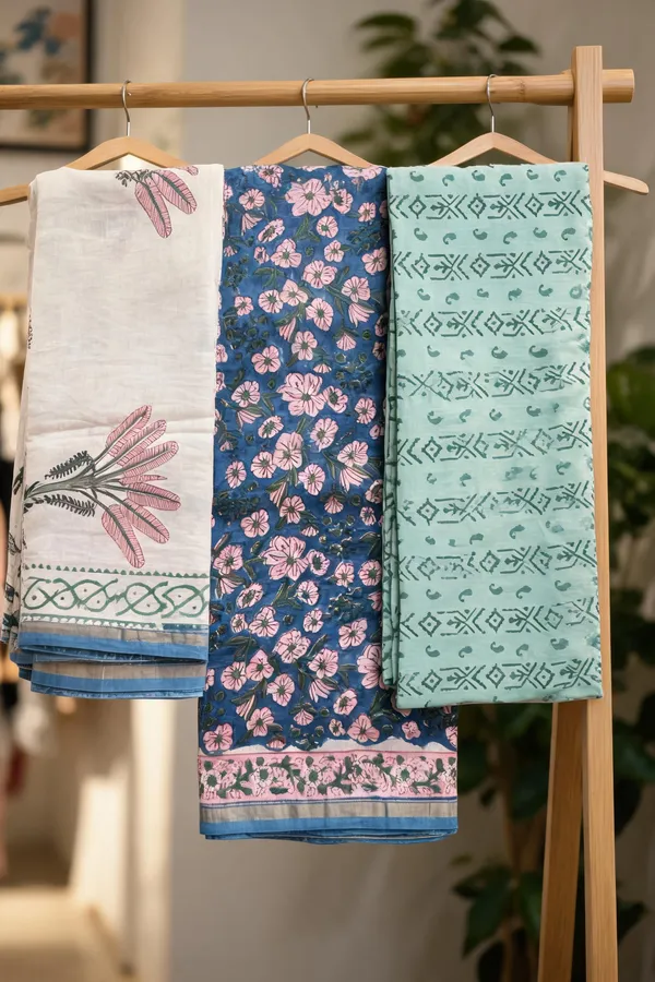 Blue_Chanderi_Silk_Dress_Material_For_Women