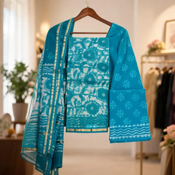 Green_Chanderi_Silk_Dress_Material_For_Women