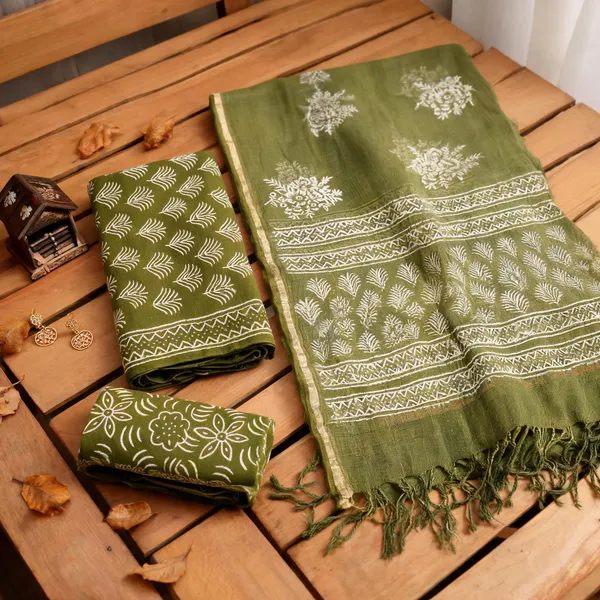 Green_Cotton_Kota_Dress_Material_For_Women