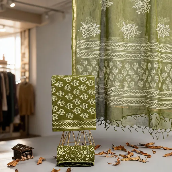 Green_Cotton_Kota_Dress_Material_For_Women