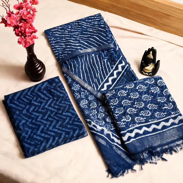 Navy_Blue_Cotton_Linen_Dress_Material_For_Women