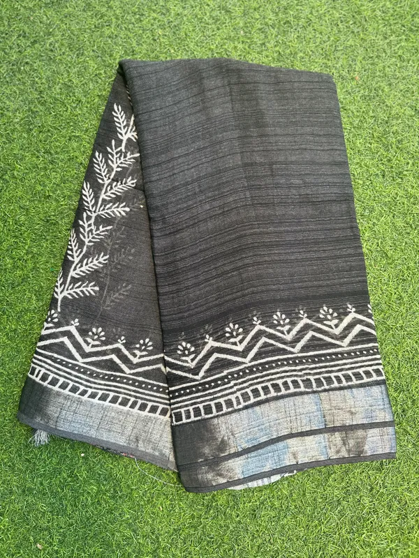 Black_Cotton_Linen_Linen_-_Cotton-_saree_For_Women