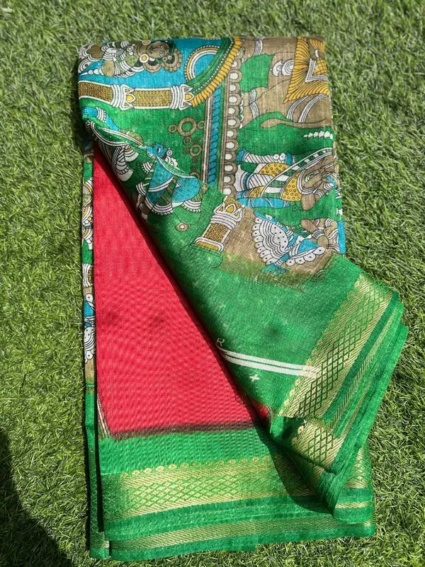 Green_Semi_Dola_saree_For_Women