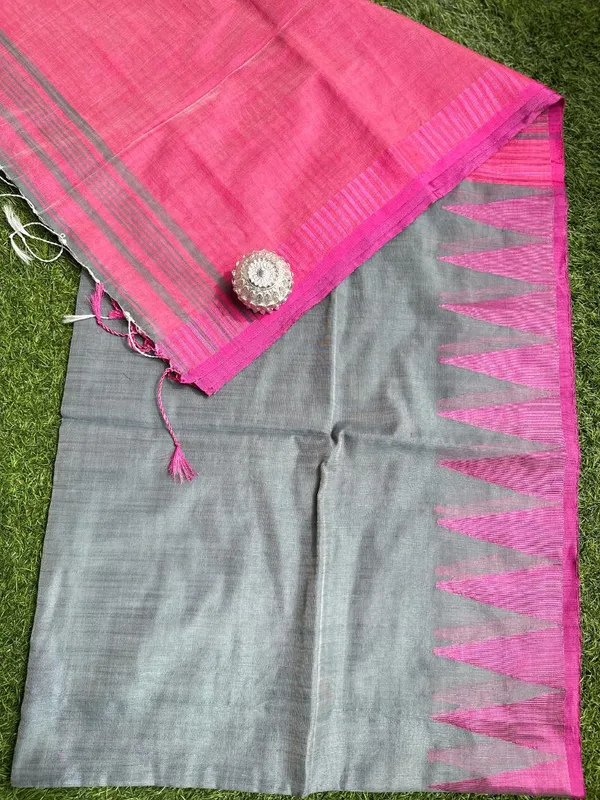 Grey_And_Pink_Handloom_Cotton_saree_For_Women