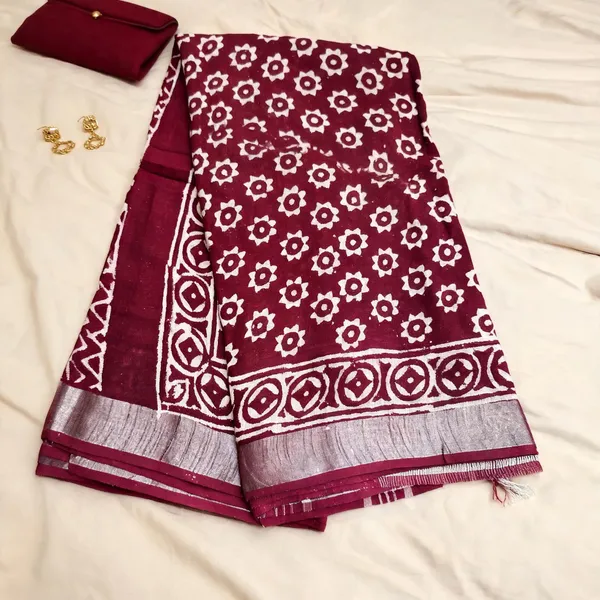 Maroon_Cotton_Linen_Linen_-_Cotton-_saree_For_Women