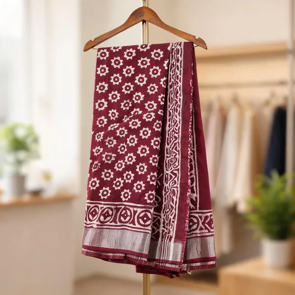 Maroon_Cotton_Linen_Linen_-_Cotton-_saree_For_Women