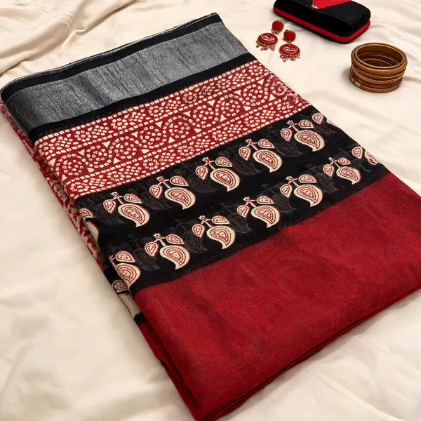 Maroon_Cotton_Linen_Linen_-_Cotton-_saree_For_Women