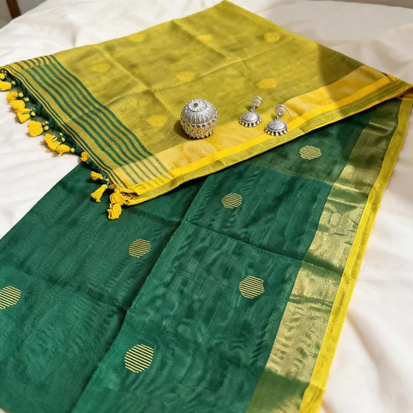 Green_Handloom_Cotton_saree_For_Women