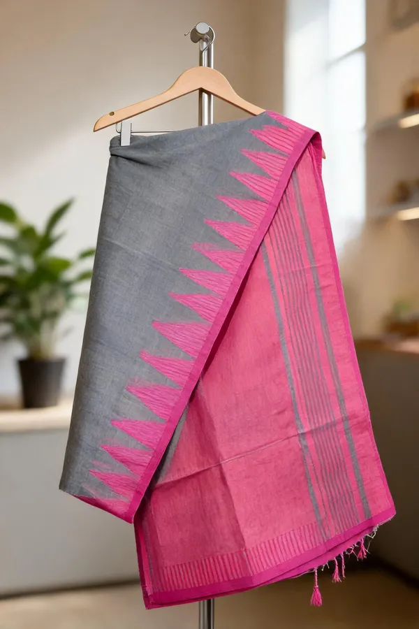 Grey_And_Pink_Handloom_Cotton_saree_For_Women