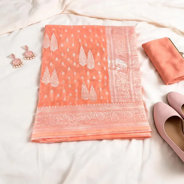 Peach_Cotton_saree_For_Women