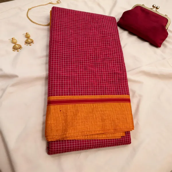 Red_Handloom_Cotton_saree_For_Women