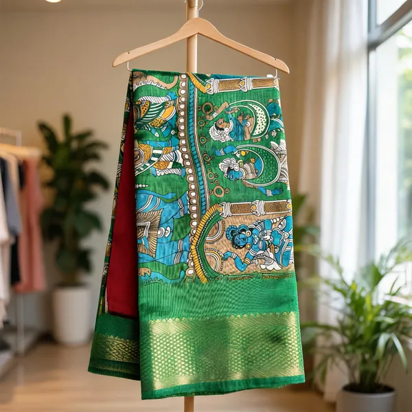 Green_Semi_Dola_saree_For_Women