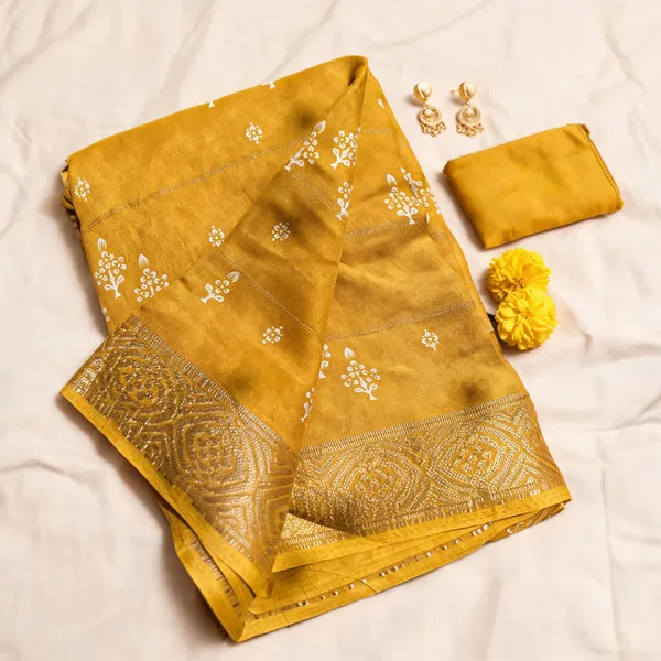 Yellow_Semi_Dola_saree_For_Women