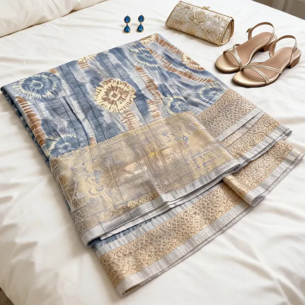 Grey_Semi_Dola_saree_For_Women