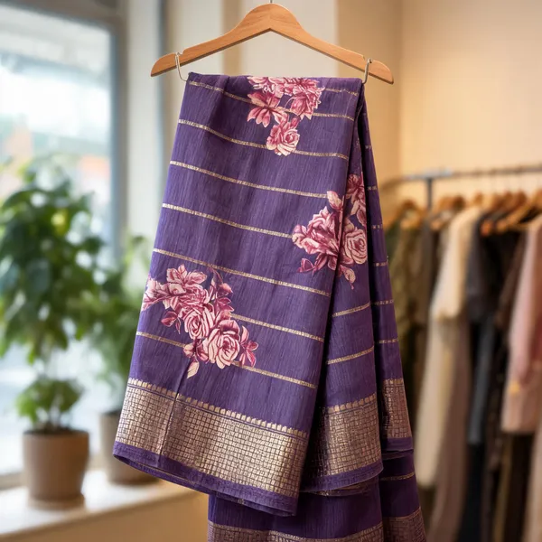Purple_Semi_Dola_saree_For_Women