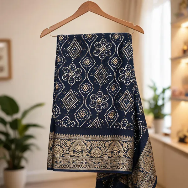 Navy_Blue_Semi_Dola_saree_For_Women