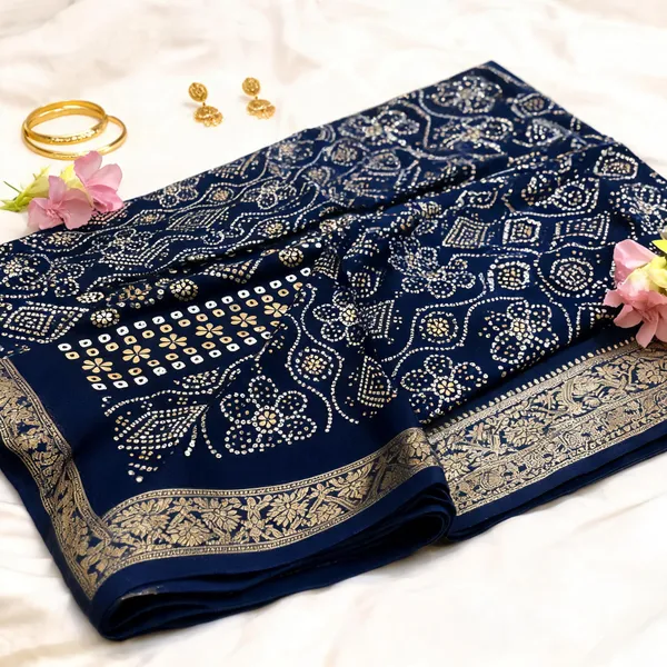 Navy_Blue_Semi_Dola_saree_For_Women