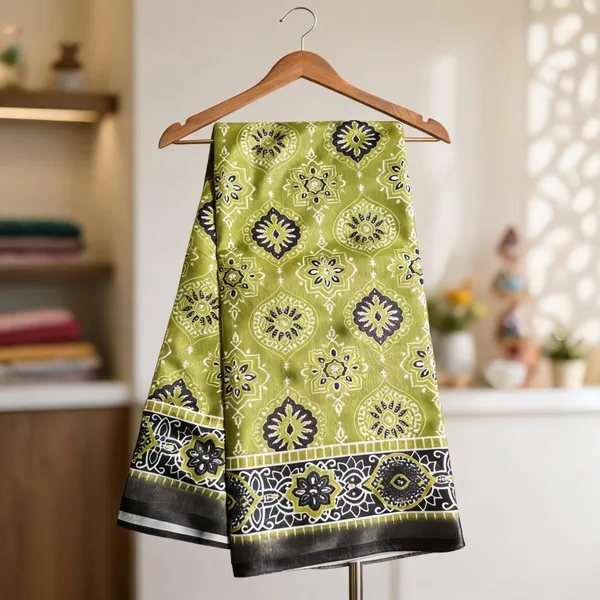 Green_Semi_Dola_saree_For_Women