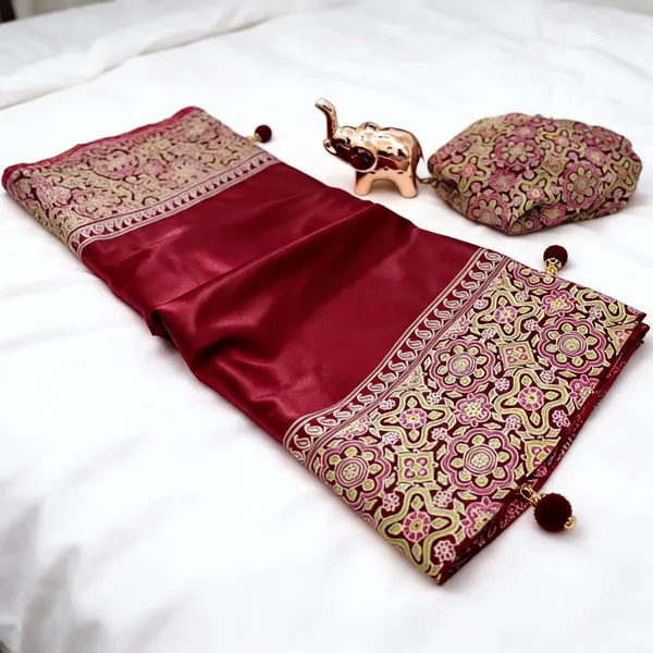 Red_Satin_saree_For_Women